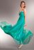 Strapless Shirred Long Formal Prom Dress with Rhinestones in Green